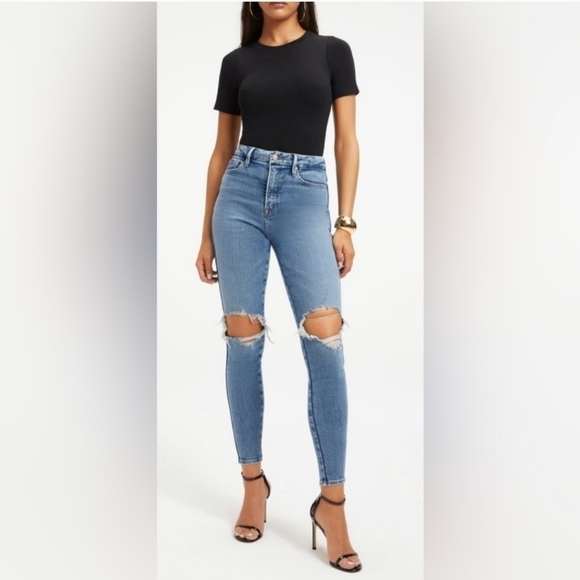 NWT GOOD AMERICAN GOOD CURVE SKINNY CROP - Picture 2 of 11